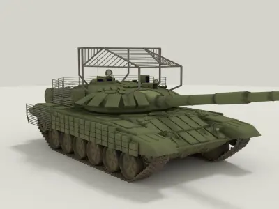 T-72 B3M Tank With Copecage 3D model