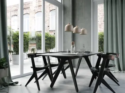  Replica Rounded Table Model, Black 