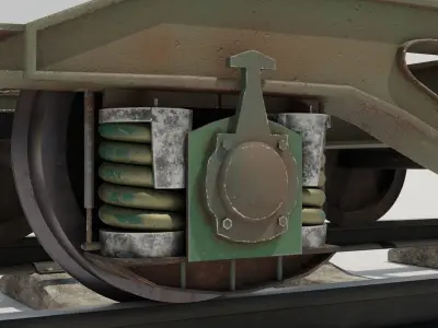 Train axis 3D model Low-poly 3D model