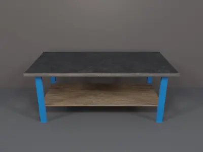 Industrial Workshop Worktable Large PBR Low-poly 3D model