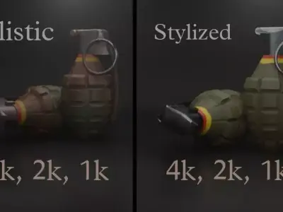 grenade game ready asset Low-poly 3D model