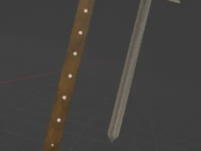 Medieval Single Hand War Hammer Free low-poly 3D model
