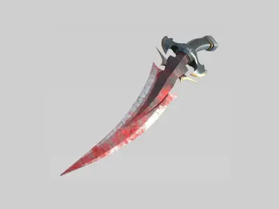 Medieval Dagger 02 Blood - Fantasy Character Weapon Low-poly 3D model