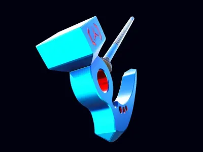 Low-poly stylized two-handed hammer game-ready Free low-poly 3D model