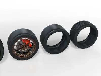 Car wheel rim 3D Model tire 3D model