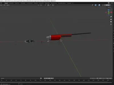Angle Grinder-Diamond Blade Low-poly 3D model