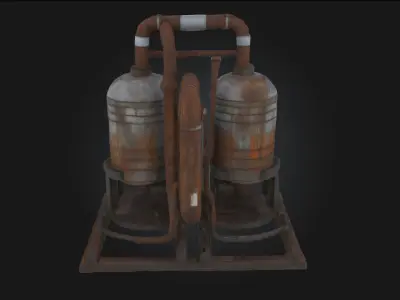 Rusty Boiler System  Aged Power for Industrial Scenes 3D model