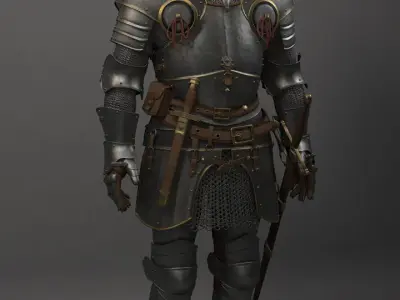 Knight in armor 3D model shop