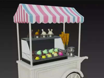 Ice Cream Cart 3D Model 3D model