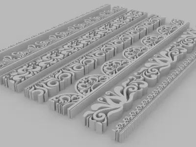 Ornate Divides 01 - Set of Printable 7 Varitions 3D print model