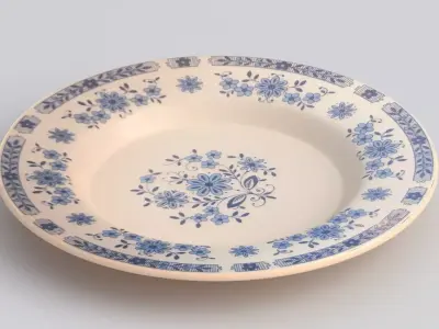 Antique and vintage plate v10 3D model