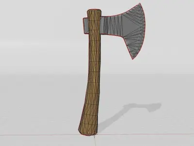 Stylized Axe Low-poly 3D model 9