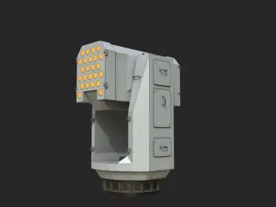 Chinese Navy HHQ10 Ship to air missile Launcher HHQ-10 Low-poly 3D model