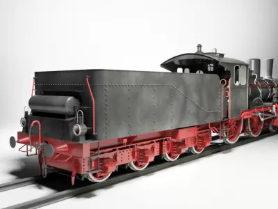 Prussian P4 BR36 Steam Locomotive 3D model