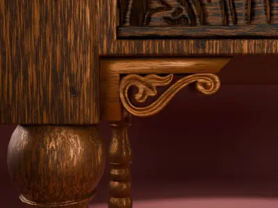 Antique Desk 3D model purchase