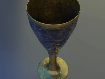 Golden Goblet Low-poly 3D model