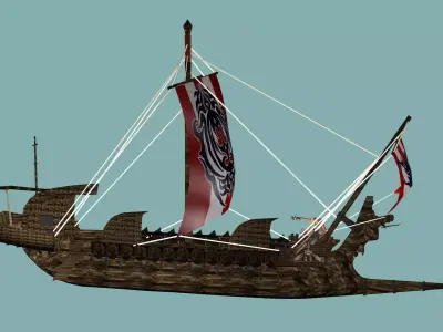 Sailboat Galleon - GameReady Sailing Ship 02 Artemis 3D Model Low-poly 3D model