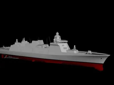 Turkish TF2000 destroyer 3D model