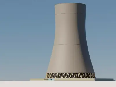 Nuclear Power Plant Cooling Tower Base Mesh  Free low-poly 3D model