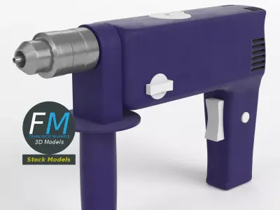 Drill pistol grip base mesh 3D model