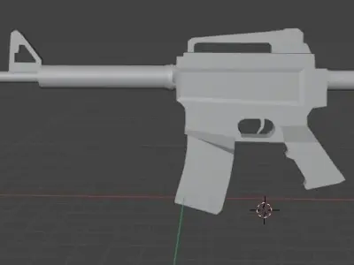Poly Assault Rifle  Low-poly 3D model
