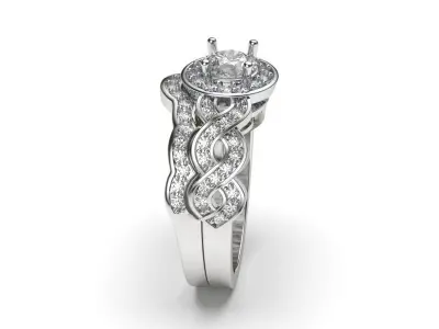solitaire with ring sizes  8 part S92 3D print model
