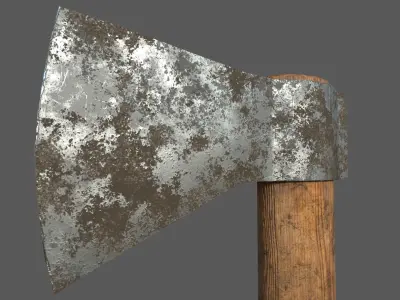 Wood cutter  Axe Low-poly 3D model