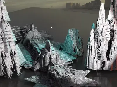 Sci Fi Research base Tower 2 Kit bash  3D model