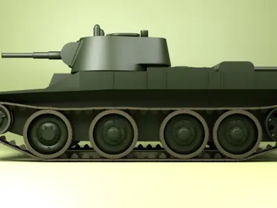 Soviet tank BT-7 Low-poly 3D model