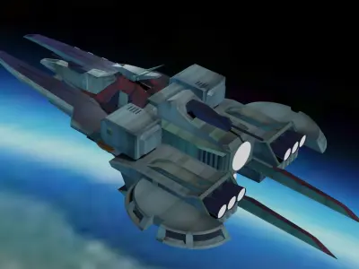 ARGAMA spaceship flying in sky 3D model