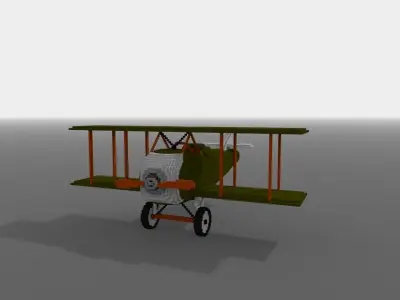 Voxel Airplane Low-poly 3D model