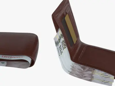 Brazil 200 Reais Wallet Money Purse 3D model