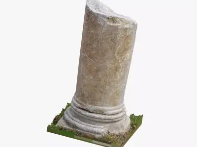 Medieval Stone Column Piece 03 RAW SCAN 3D model