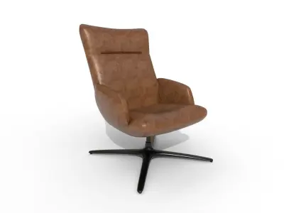 Wooden and leather chair 3D Model Pack