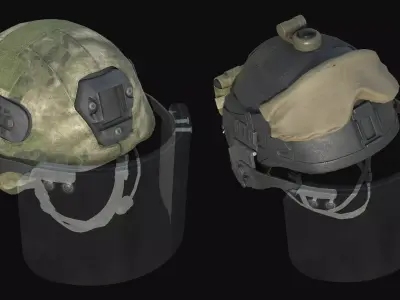 MILITARY Game Ready Ballistic Visor Low-poly 3D model