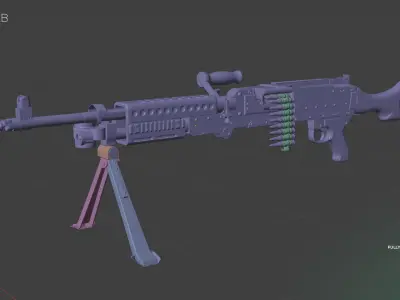 FN MAG 58 Machine Gun 3D model
