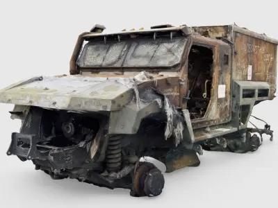 Tigr or Tiger infantry mobility vehicle destroyed in Ukraine 3D model