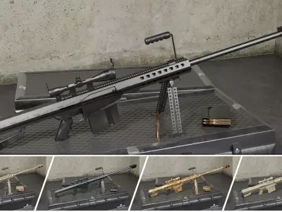 M82 Barrett Game Ready 5 Textures Low-poly 3D model purchase