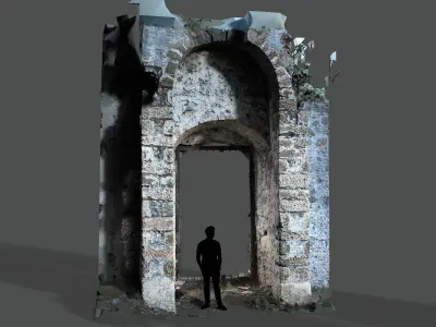 Abandoned House Ruined Part Scan - Church Gates 3D model