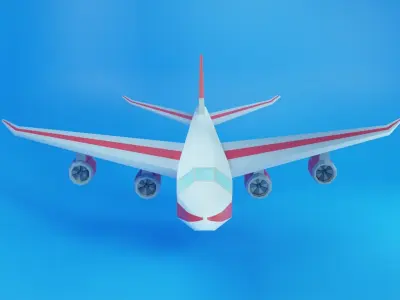 Airplane  Low-poly 3D model purchase