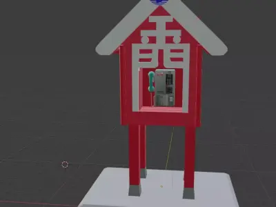 Special phone booth in Kinmen Taiwan Low-poly 3D model