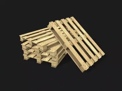 Wooden Pallet Low-poly 3D model 16