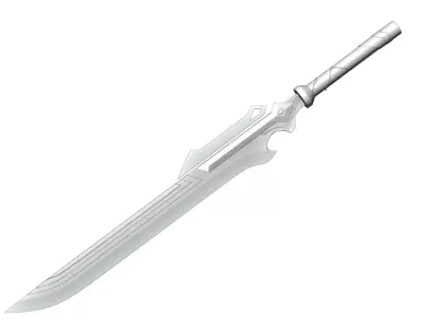 Simple lowpoly fantasy sword modeling Low-poly 3D model get