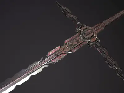 Fantazy Sword Melee Weapon Low-poly 3D model buy