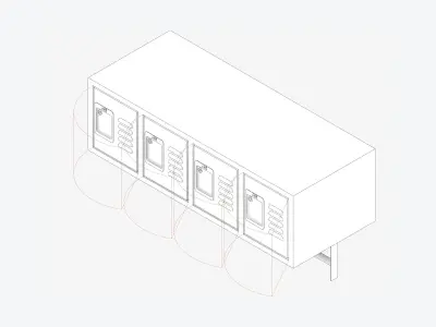 Locker - Metal - Locka - Classic - Wall Mount Low-poly 3D model