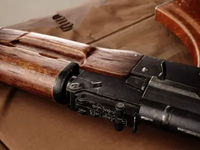 AKM AK47 Ukrainian FORT-205 Low-poly 3D model