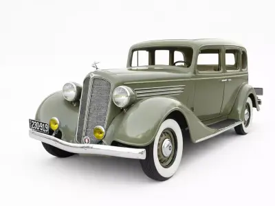 Buick 1935 Low Poly Early Vintage Antique Car 3D Model Low-poly 3D model
