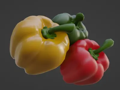 Cartoon Bell Peppers 3D model