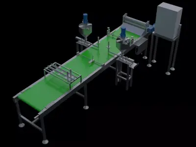 Bakery production line 3D model