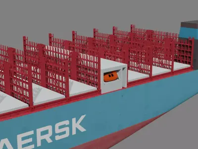 Berlin container ship lowpoly 3D model